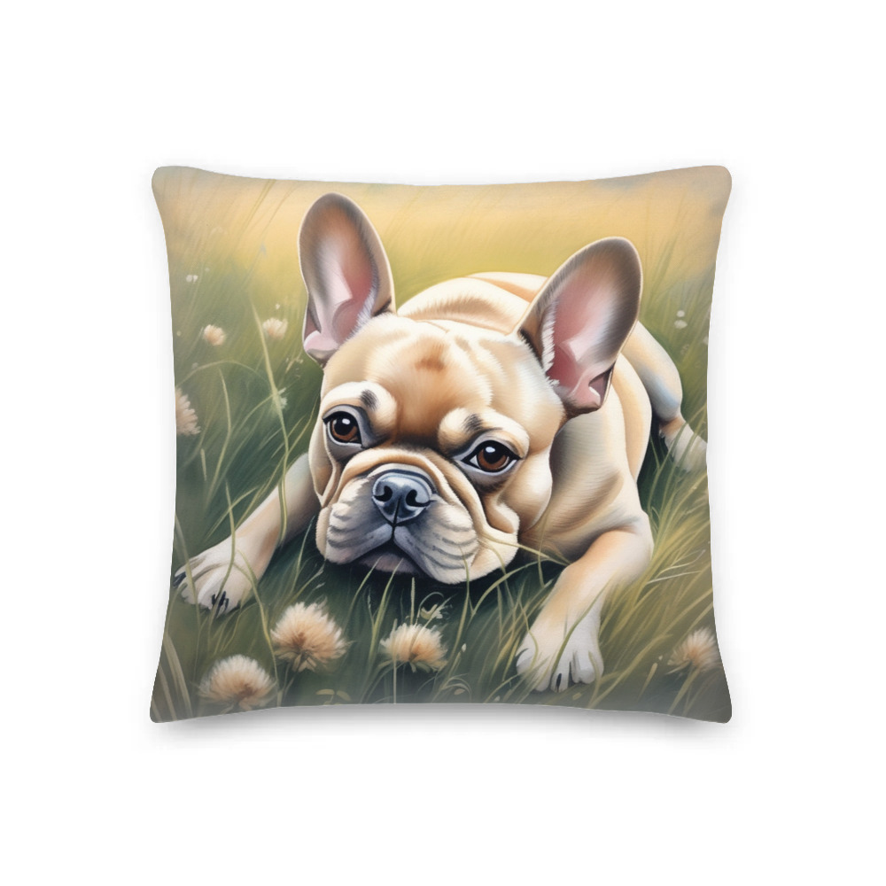 PugMug Custom Tan French Bulldog Premium Pillow