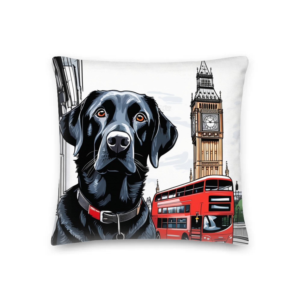 PugMug Custom Black Labrador Retriever Premium Pillow