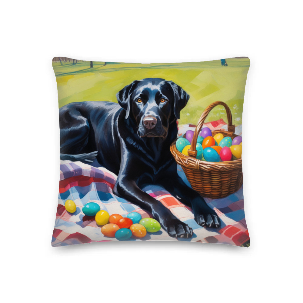 PugMug Custom Black Labrador Retriever Premium Pillow