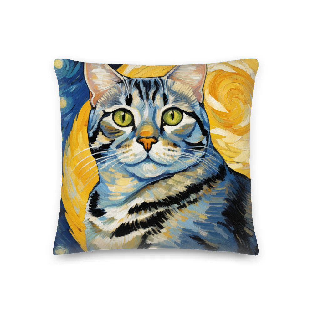 PugMug Custom Tabby American Shorthair Cat Premium Pillow