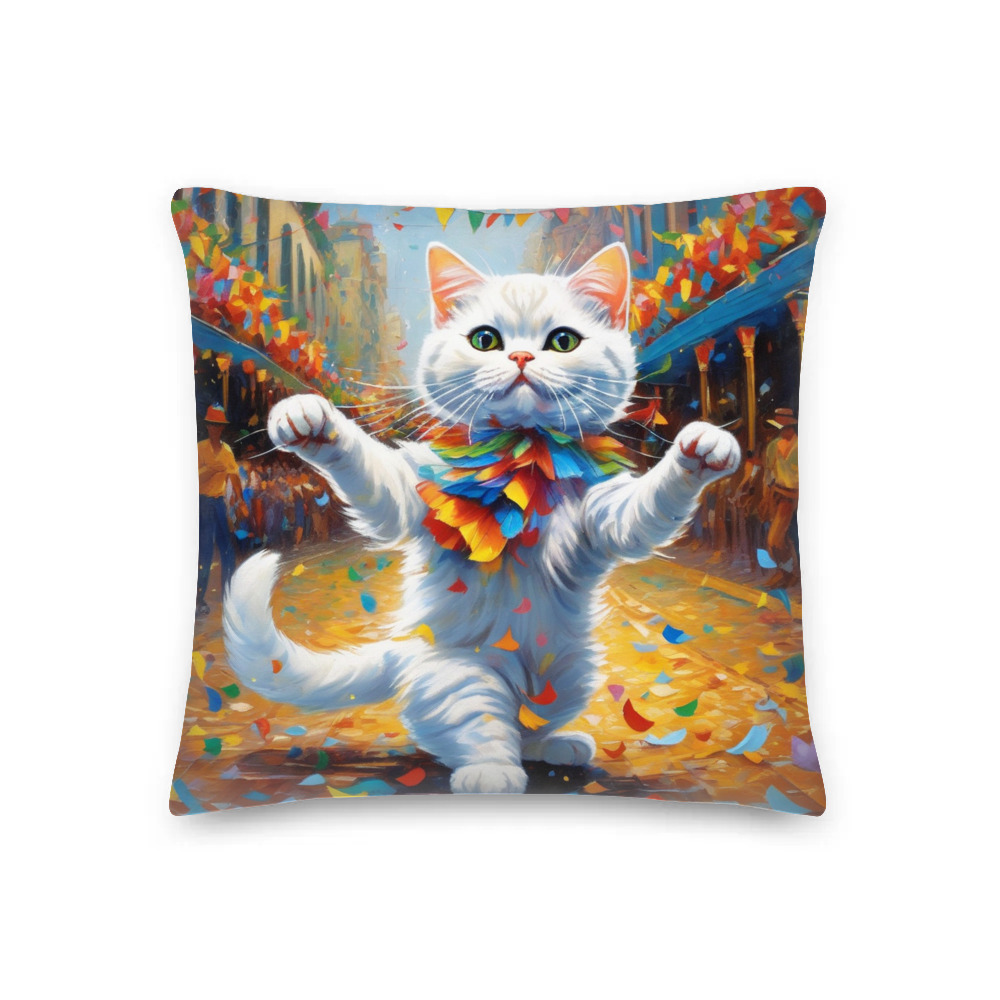 PugMug Custom White British Shorthair Cat Premium Pillow