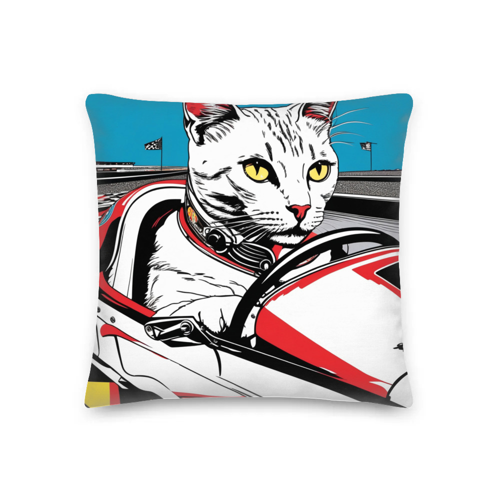 PugMug Custom White Companion Cat Premium Pillow