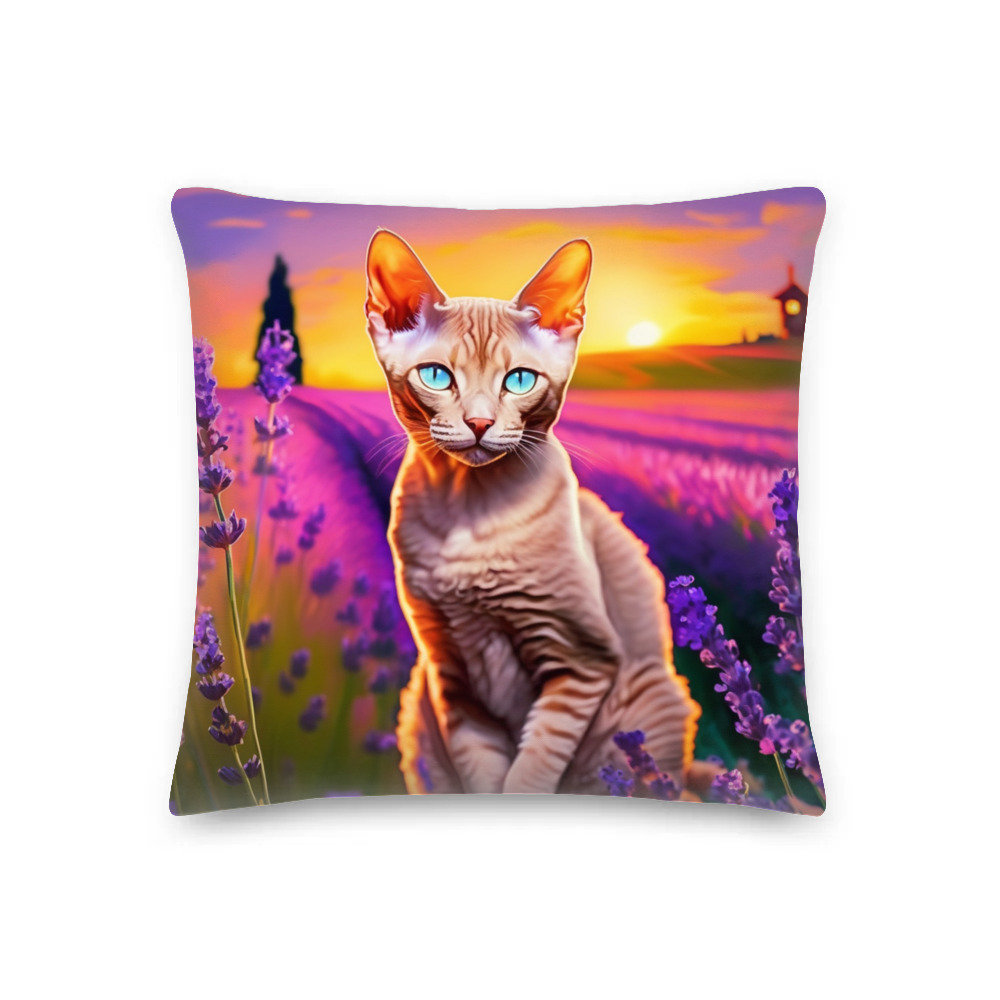 PugMug Custom Tabby Devon Rex Cat Premium Pillow