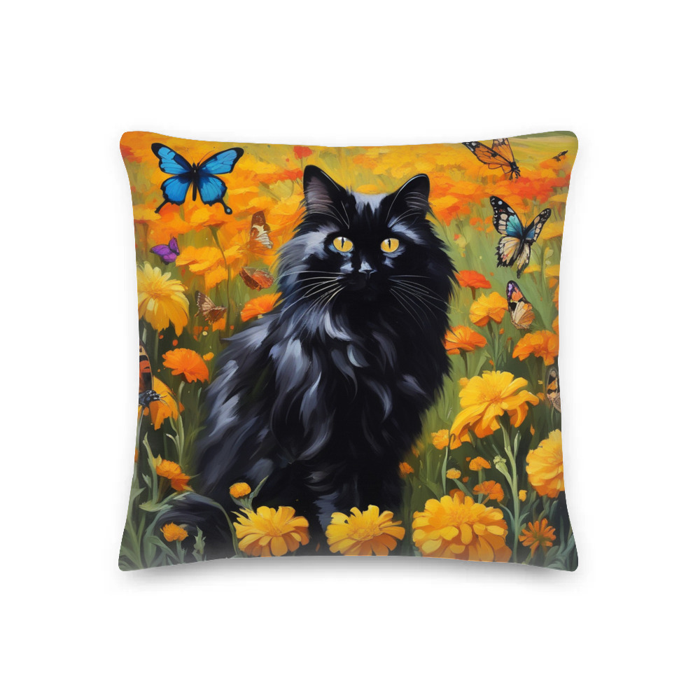 PugMug Custom Black Ragdoll Cat Premium Pillow