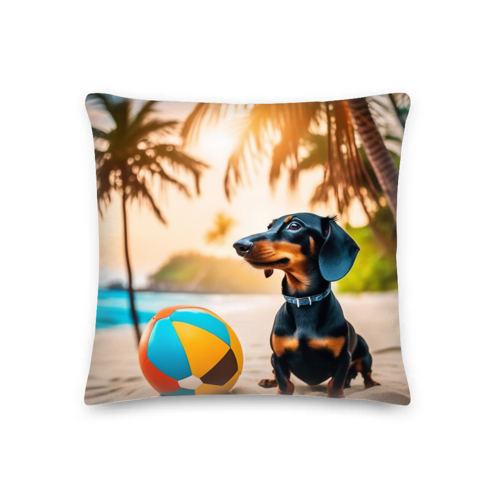 PugMug Custom Black Dachshund Premium Pillow