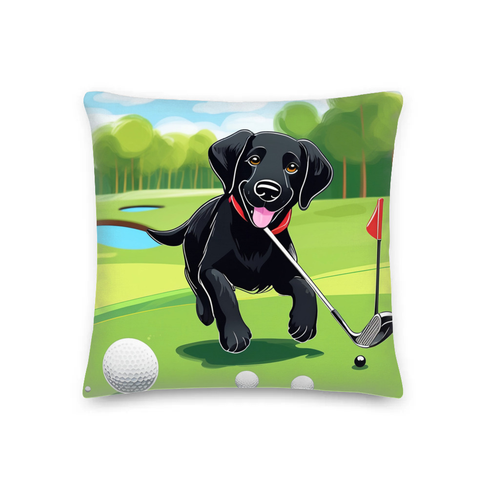 PugMug Custom Black Labrador Retriever Premium Pillow