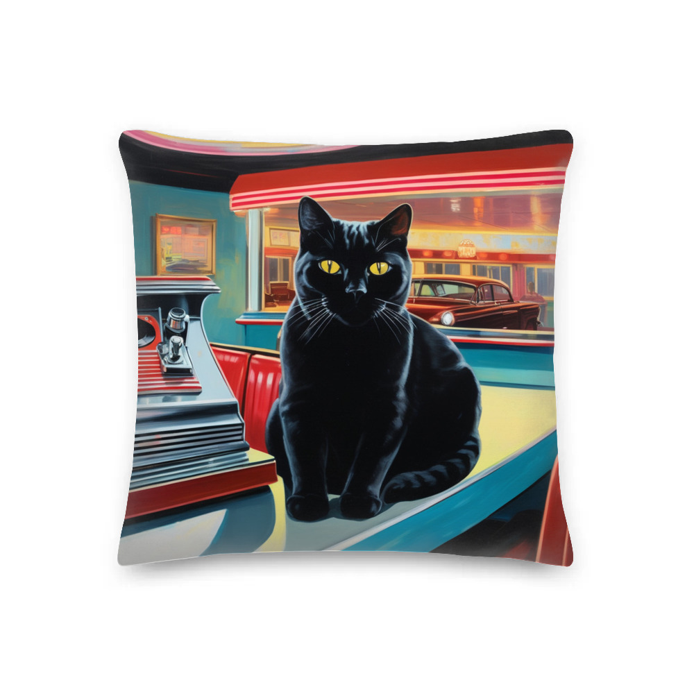 PugMug Custom Black British Shorthair Cat Premium Pillow