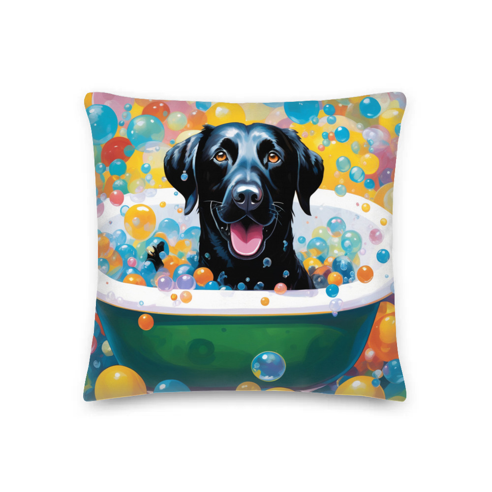 PugMug Custom Black Labrador Retriever Premium Pillow