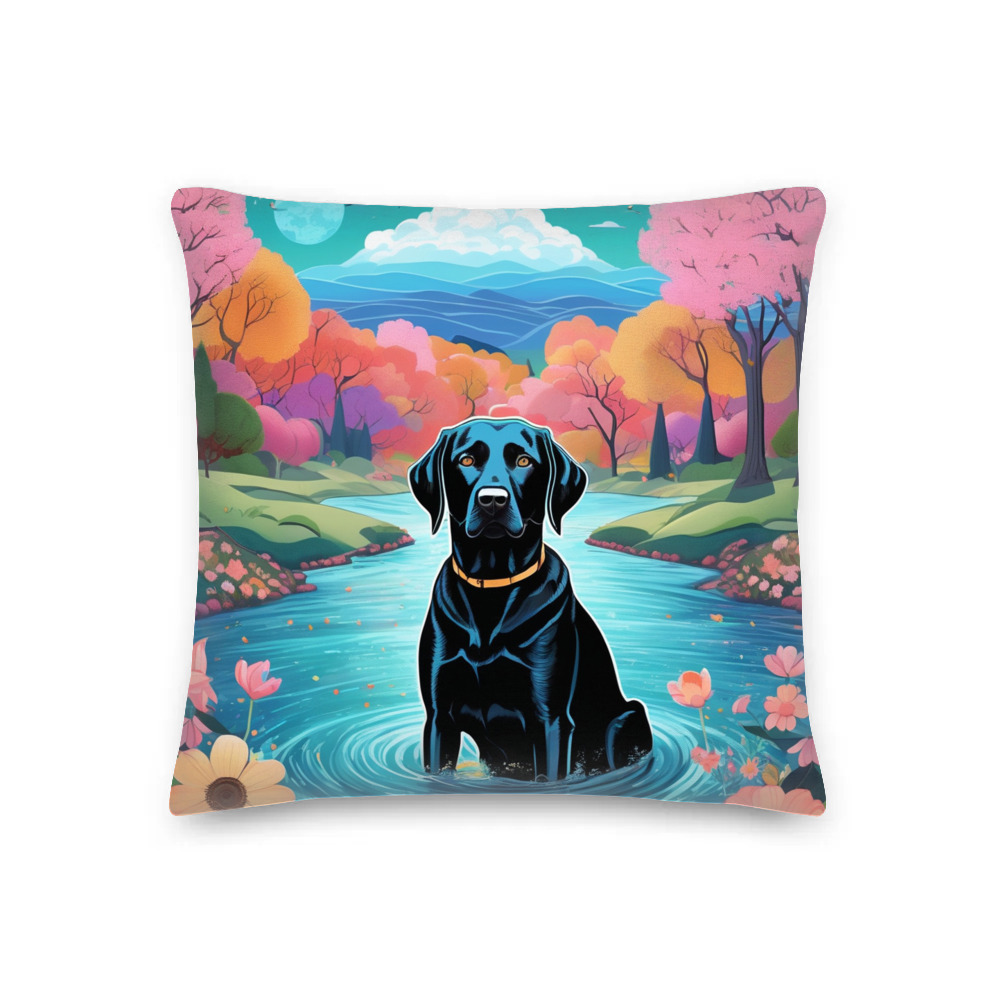 PugMug Custom Black Labrador Retriever Premium Pillow