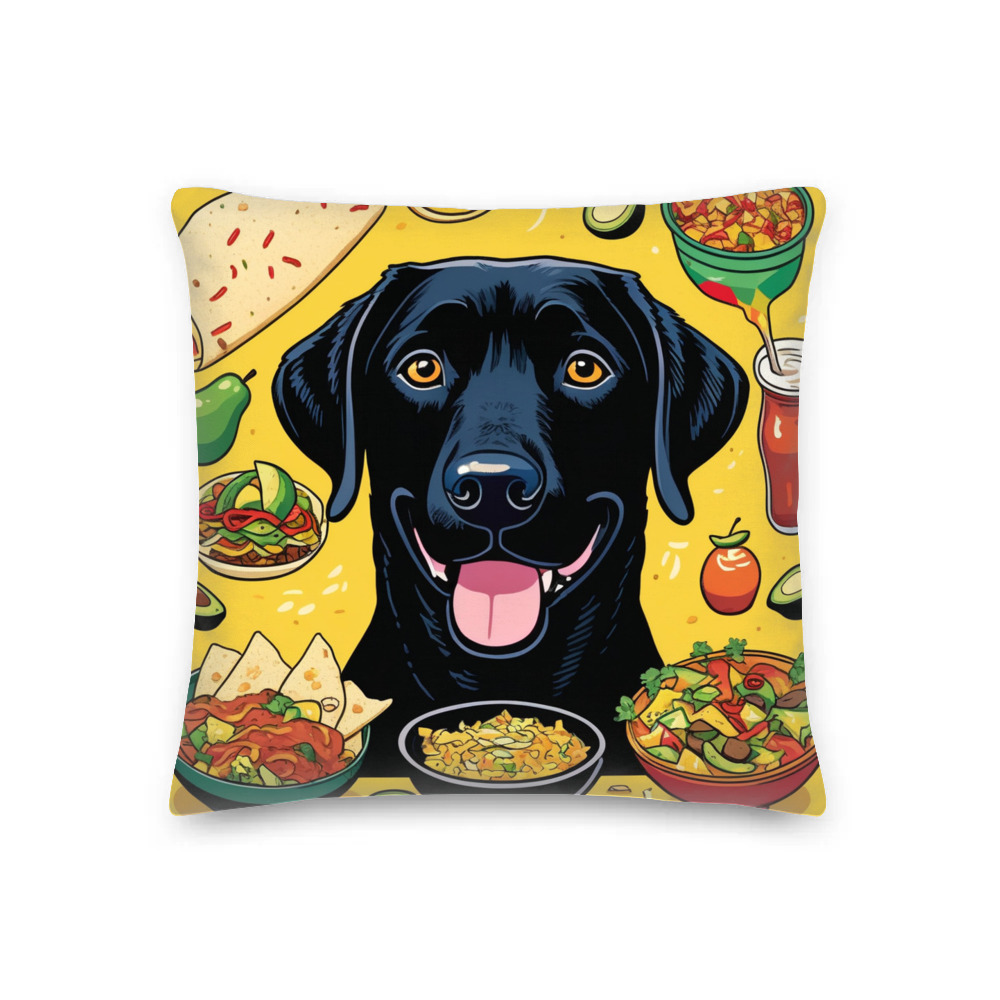 PugMug Custom Black Labrador Retriever Premium Pillow