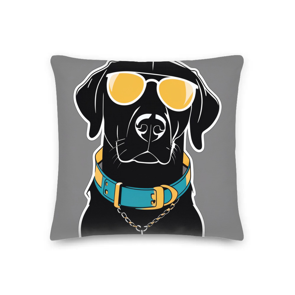 PugMug Custom Black Labrador Retriever Premium Pillow