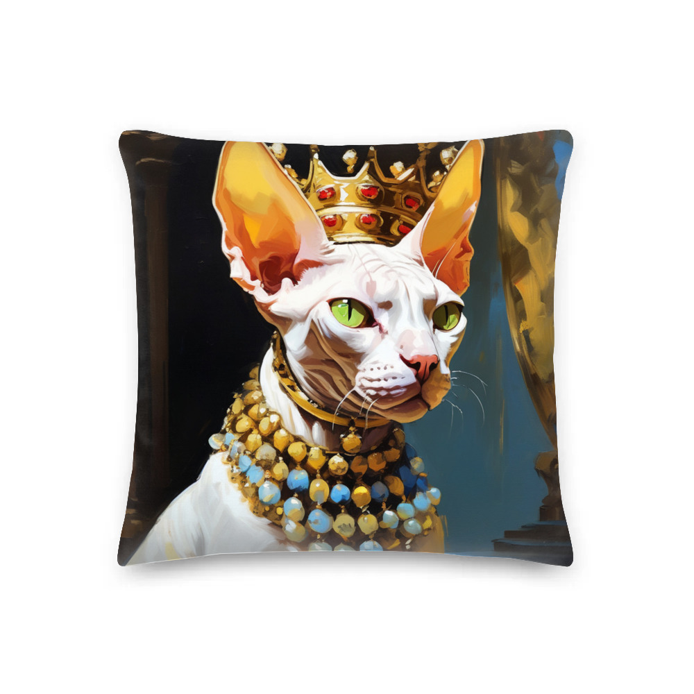 PugMug Custom White Sphynx Cat Premium Pillow