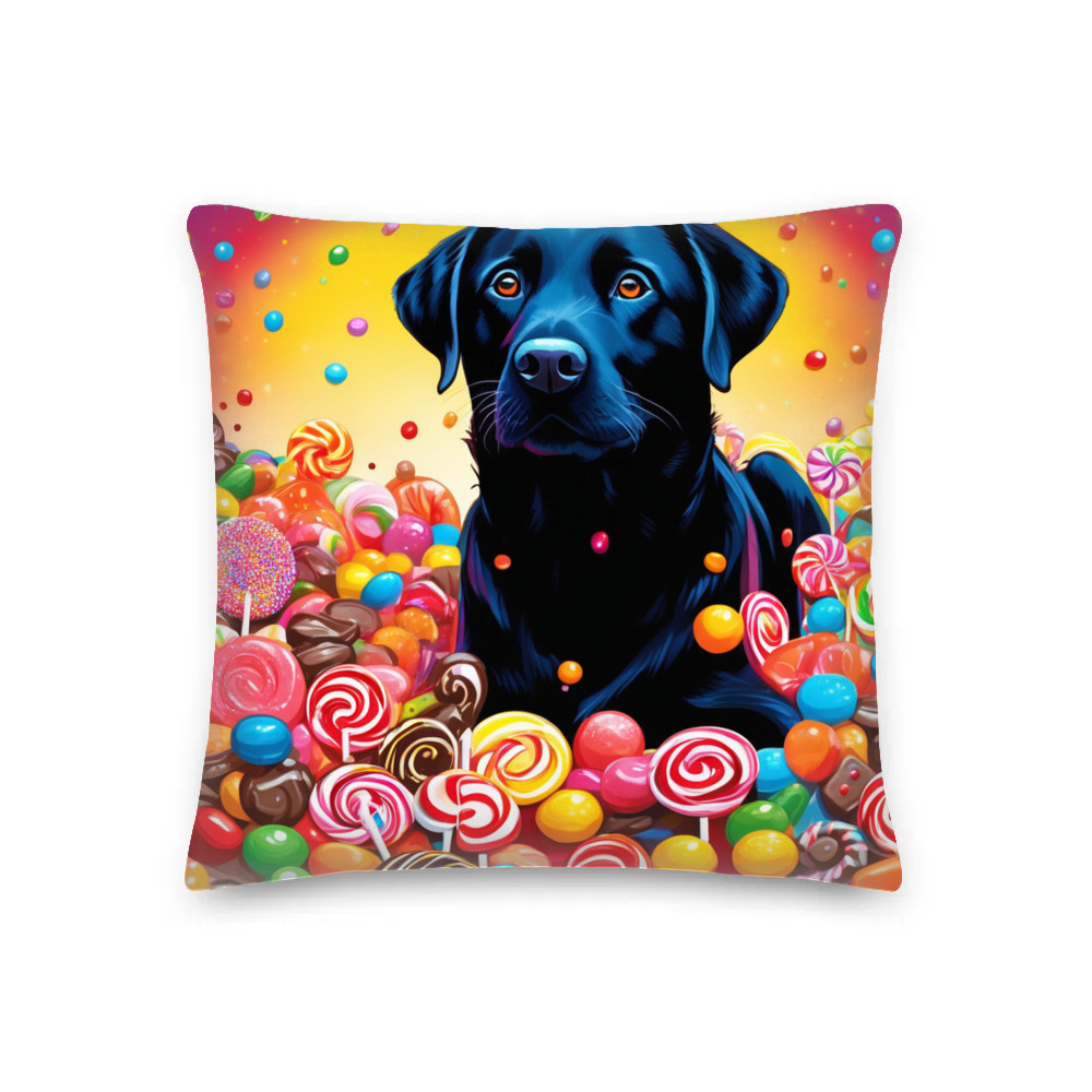 PugMug Custom Black Labrador Retriever Premium Pillow
