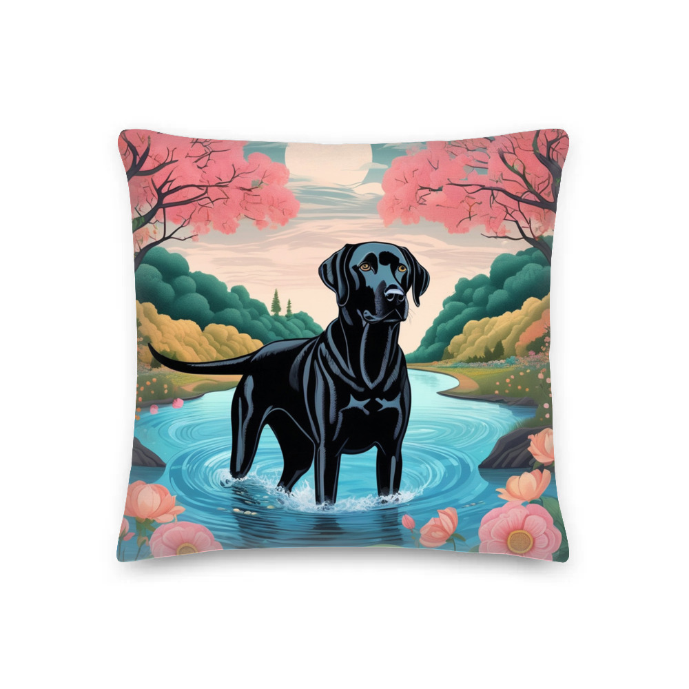 PugMug Custom Black Labrador Retriever Premium Pillow