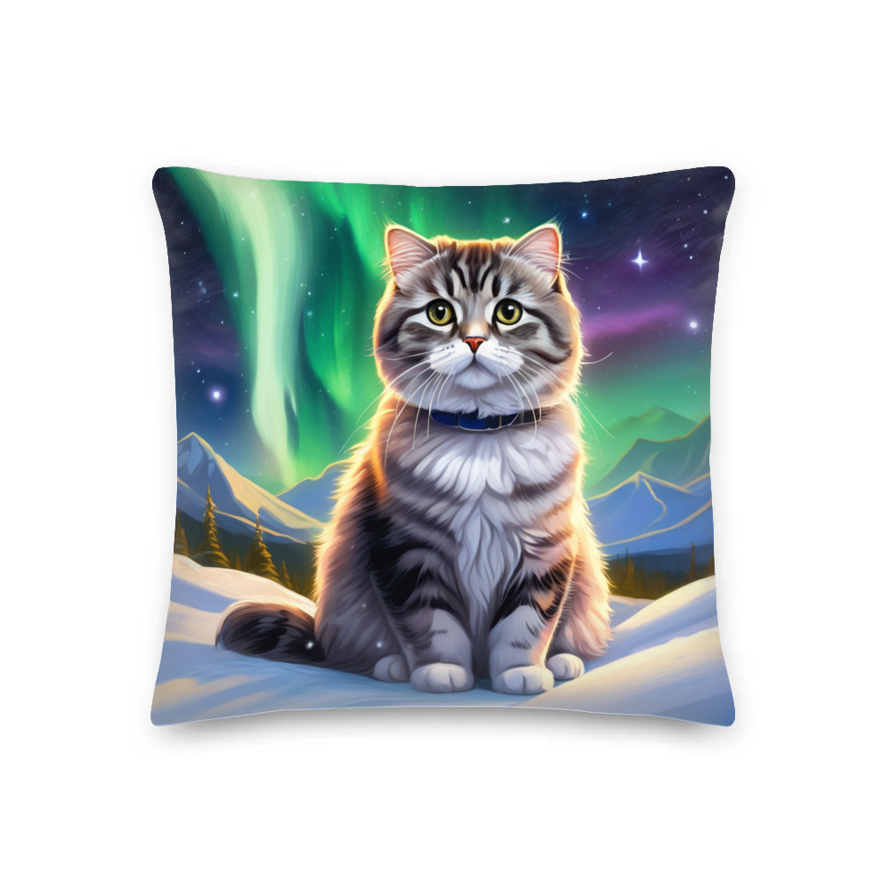 PugMug Custom Tabby Scottish Fold Cat Premium Pillow