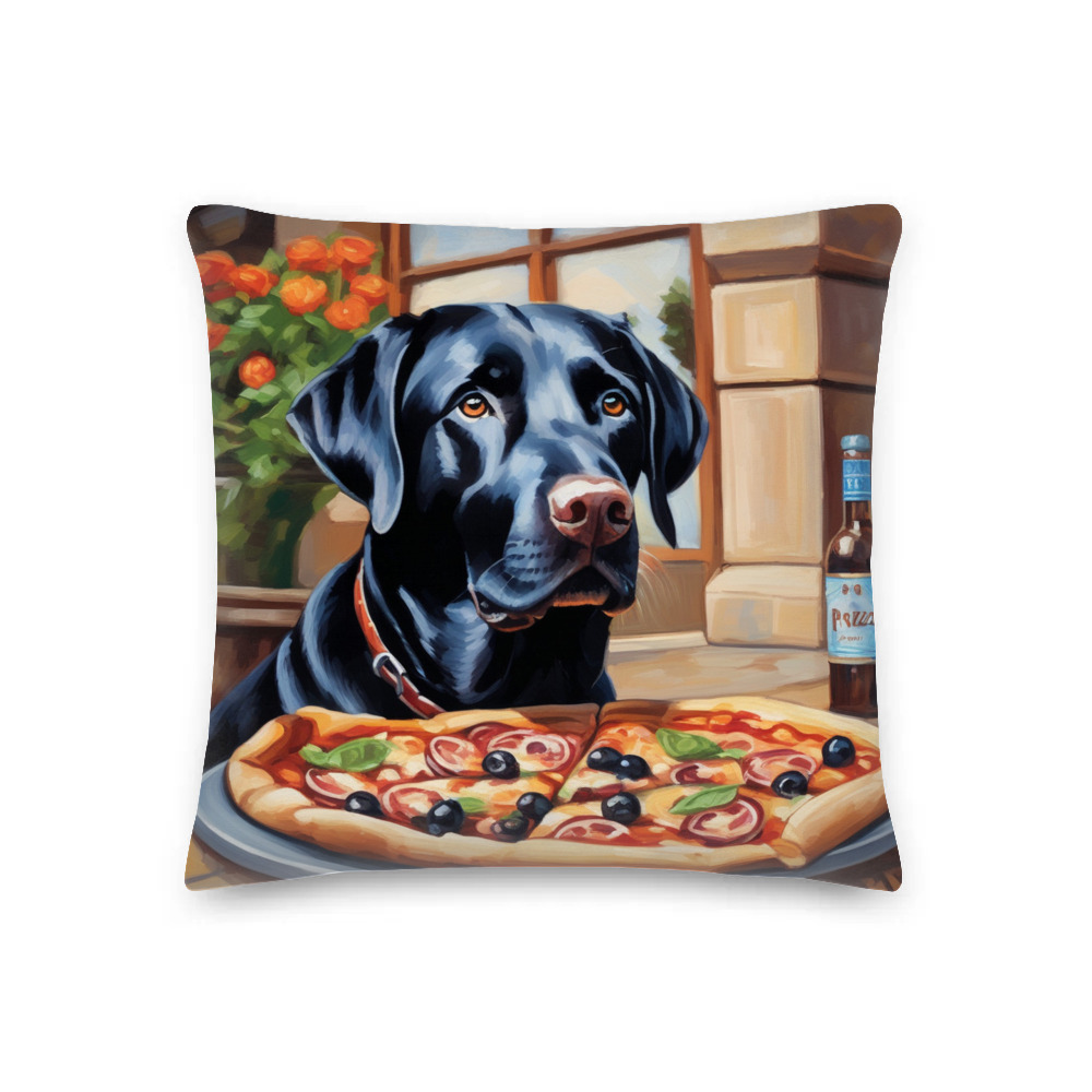 PugMug Custom Black Labrador Retriever Premium Pillow