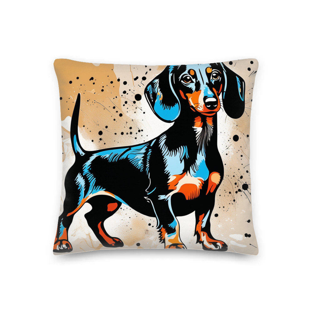 PugMug Custom Black Dachshund Premium Pillow
