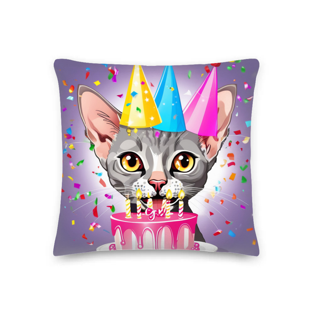 PugMug Custom Tabby Devon Rex Cat Premium Pillow