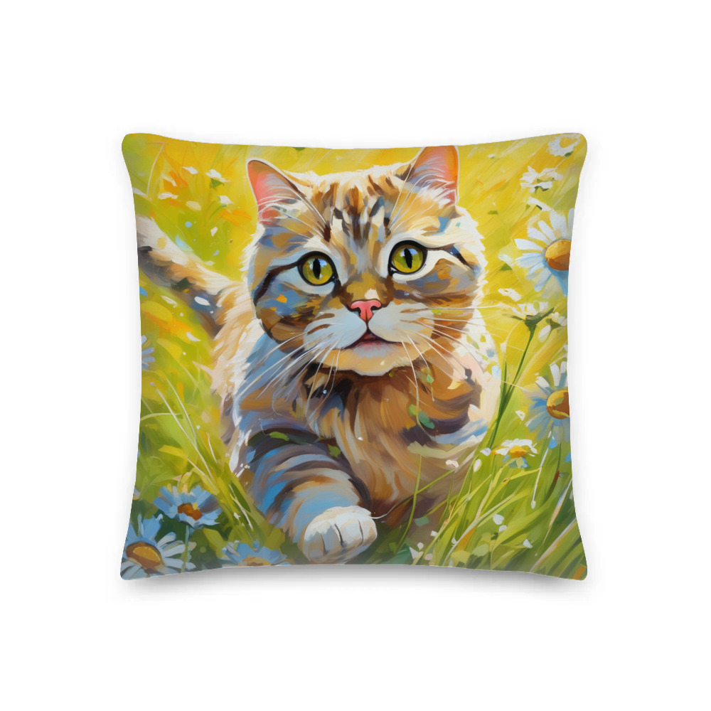PugMug Custom Tabby Scottish Fold Cat Premium Pillow