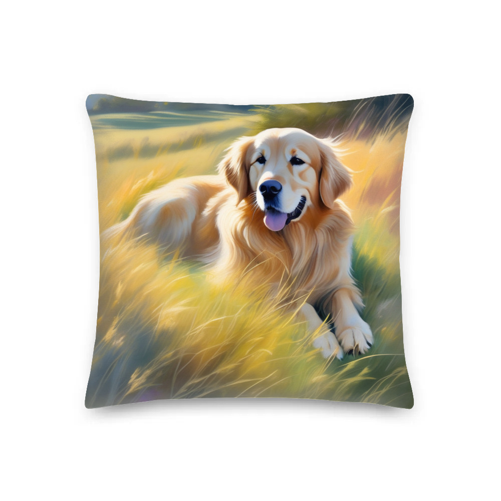 PugMug Custom Golden Retriever Premium Pillow