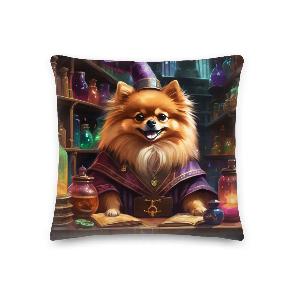 PugMug Custom Tan Pomeranian Premium Pillow