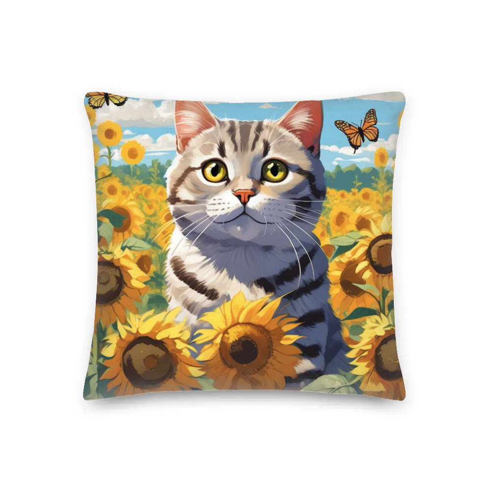 PugMug Custom Tabby British Shorthair Cat Premium Pillow