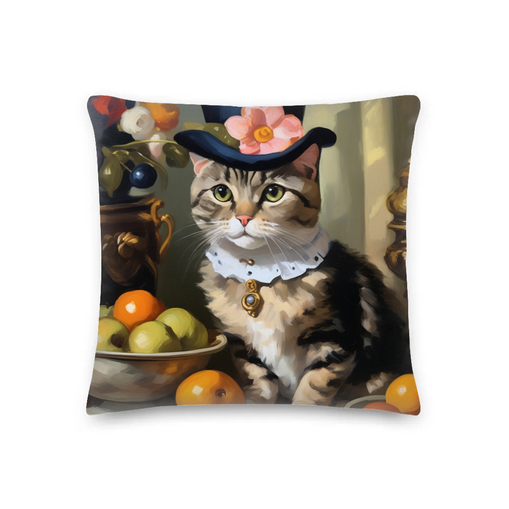 PugMug Custom Tabby Scottish Fold Cat Premium Pillow