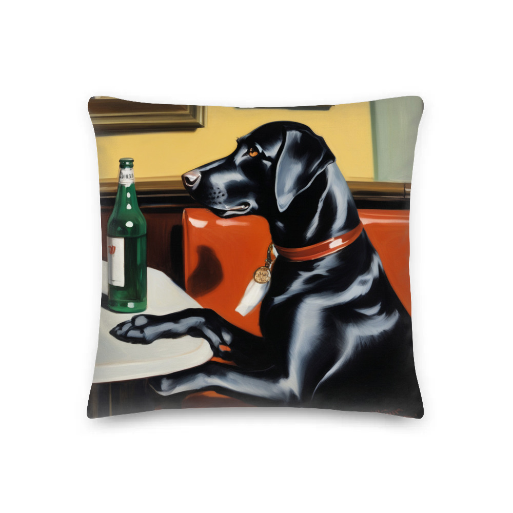 PugMug Custom Black Labrador Retriever Premium Pillow