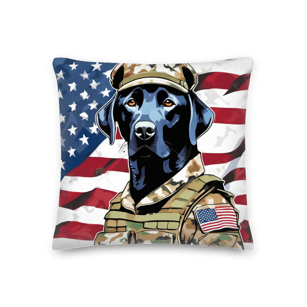 PugMug Custom Black Labrador Retriever Premium Pillow