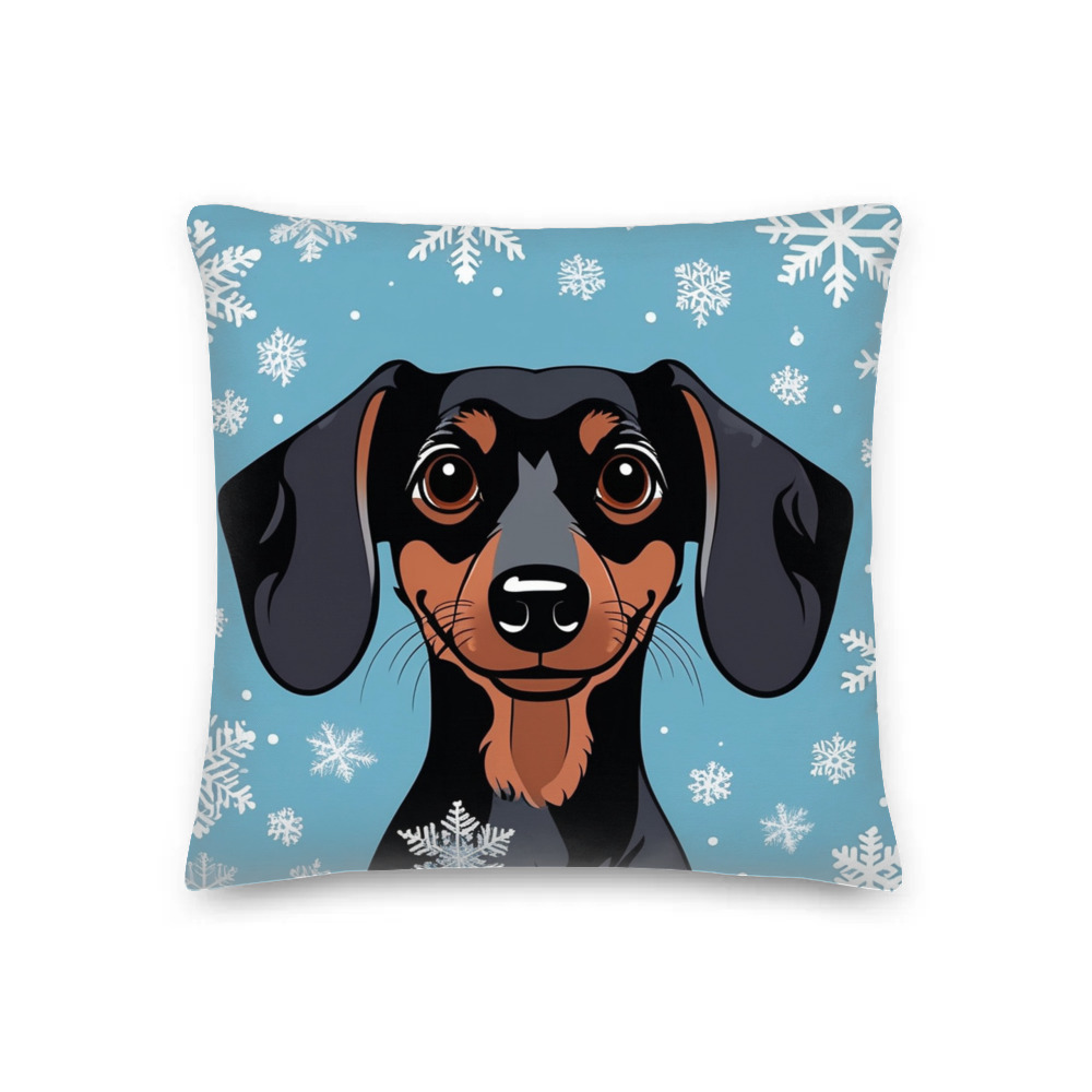 PugMug Custom Black Dachshund Premium Pillow