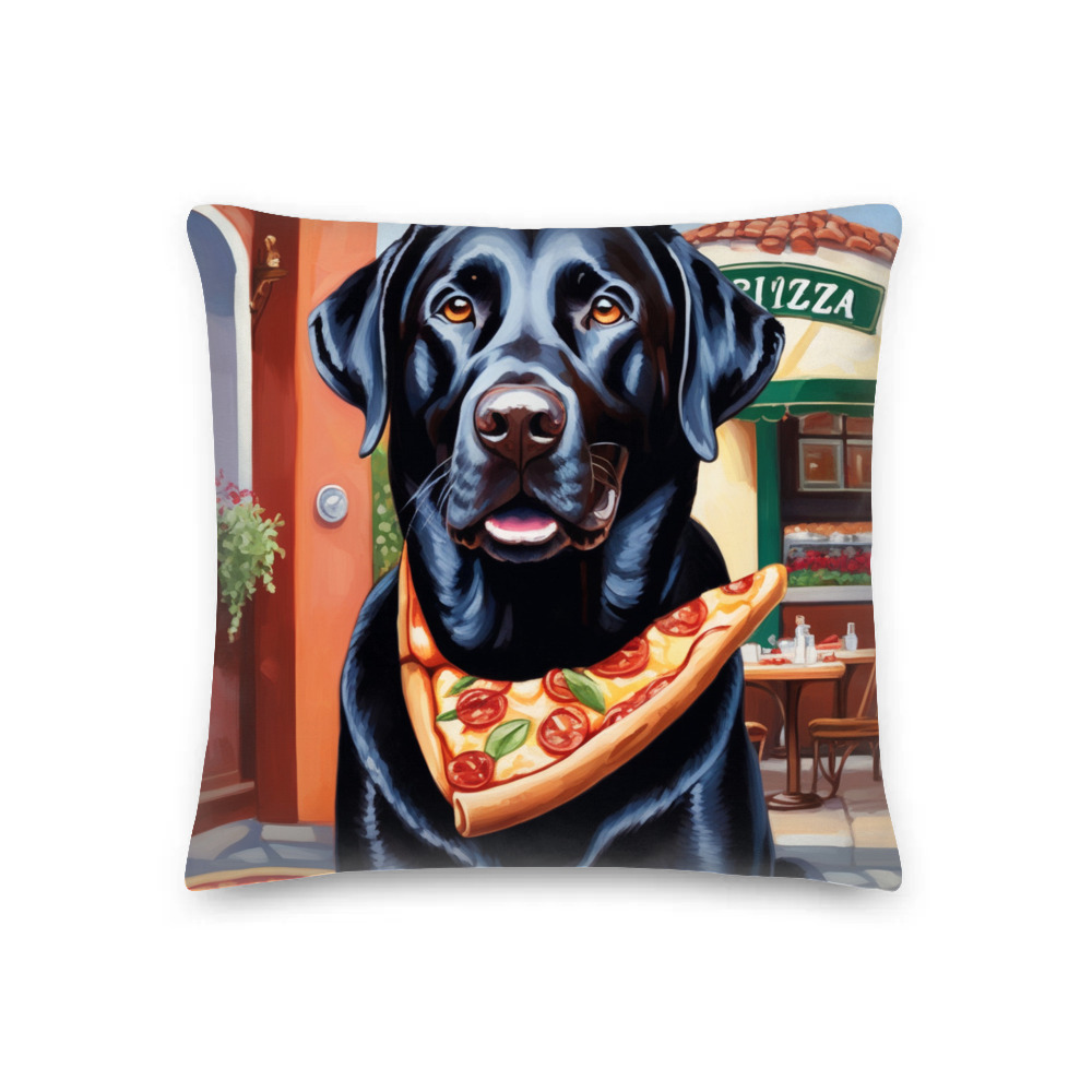 PugMug Custom Black Labrador Retriever Premium Pillow