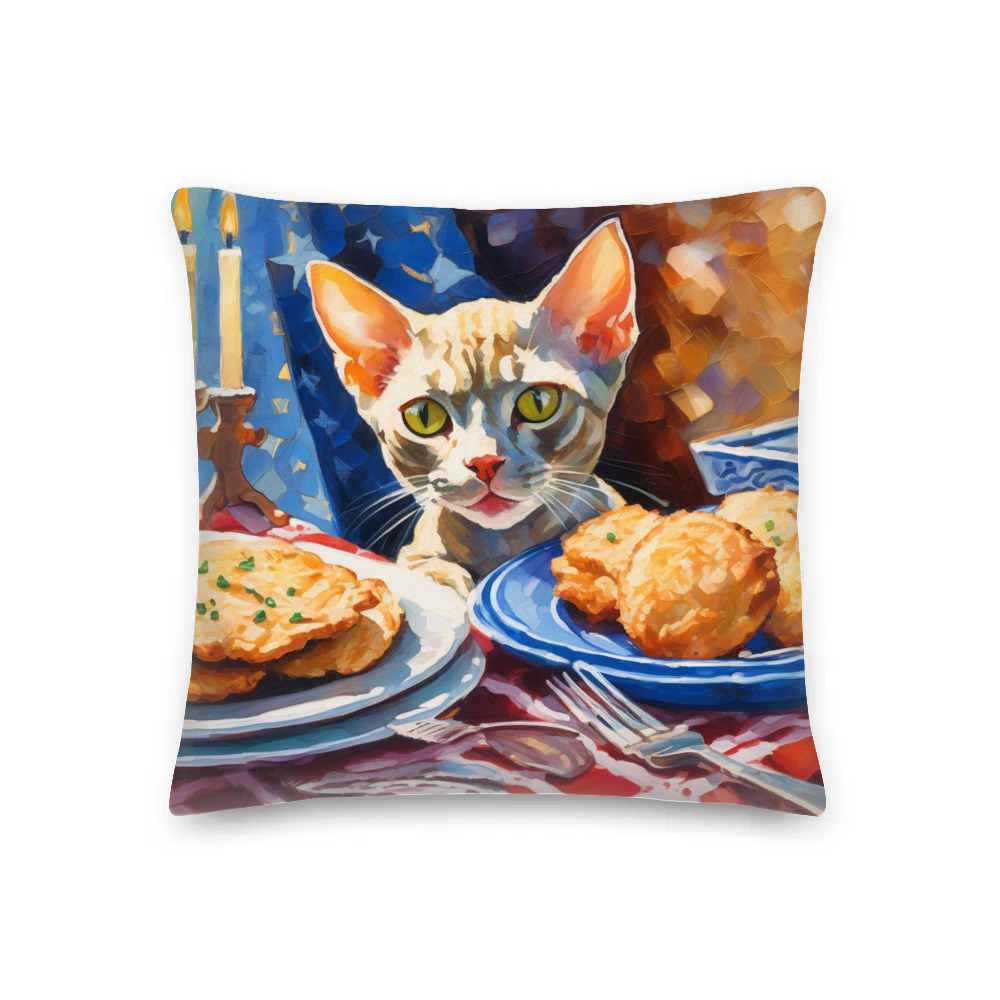 PugMug Custom Tabby Devon Rex Cat Premium Pillow