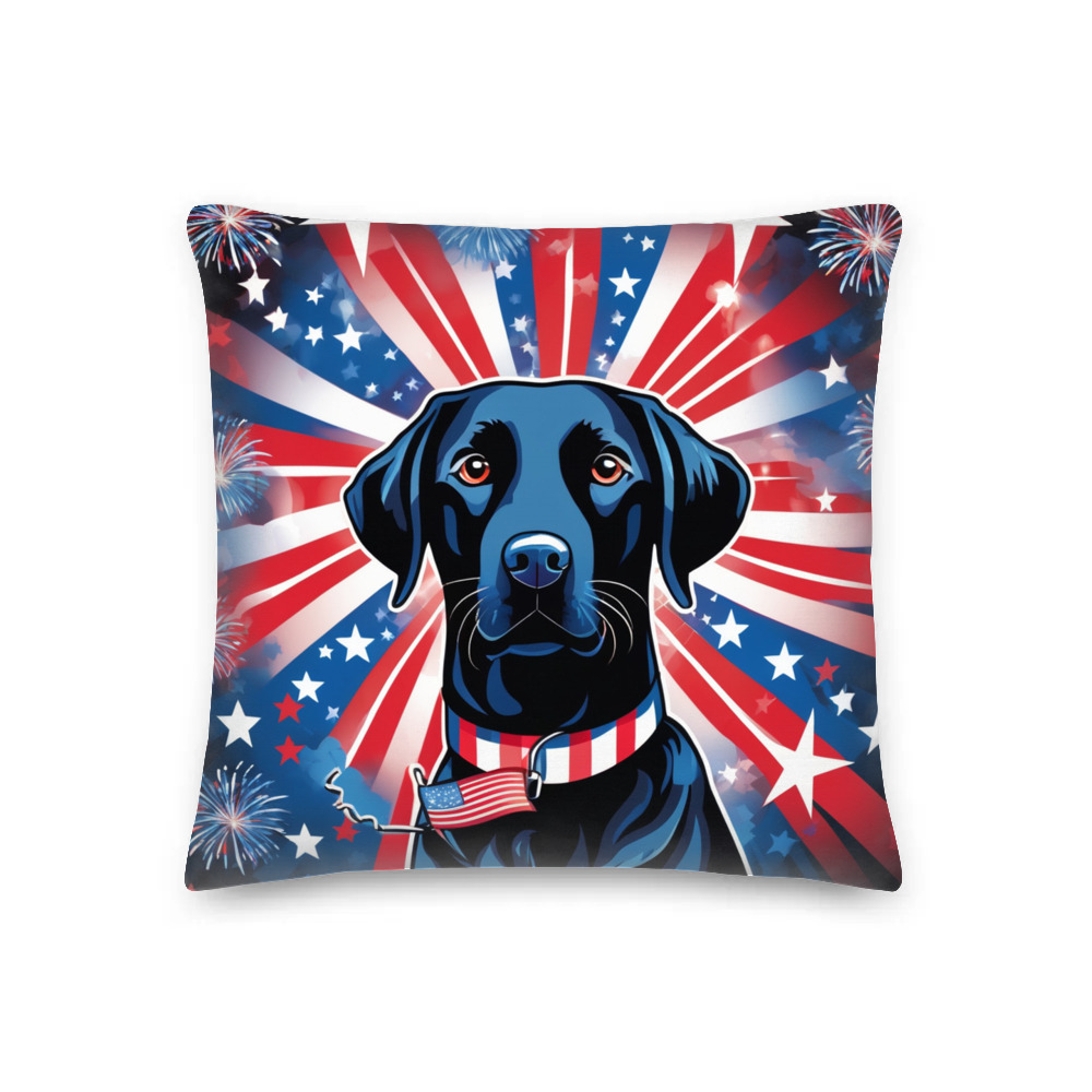PugMug Custom Black Labrador Retriever Premium Pillow