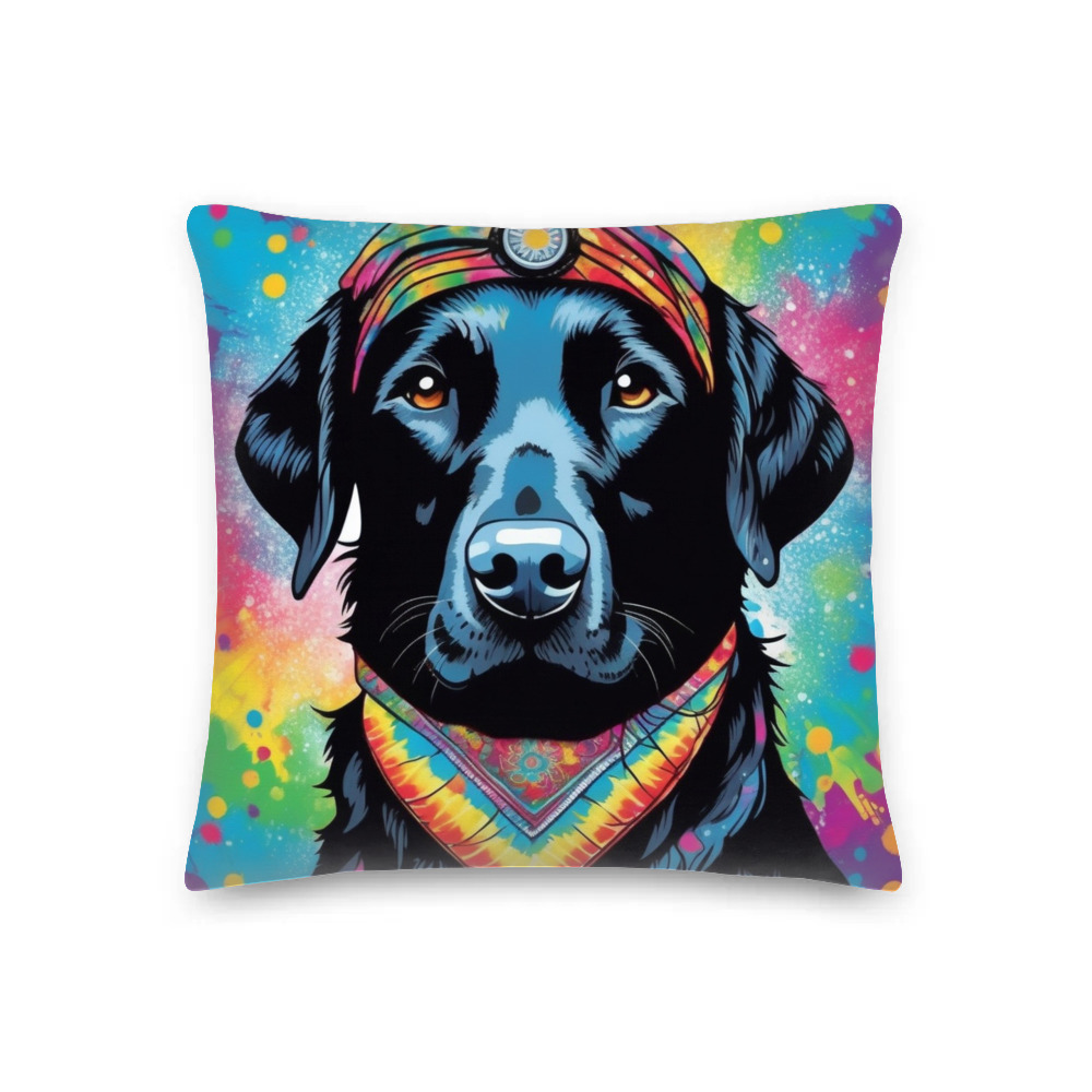 PugMug Custom Black Labrador Retriever Premium Pillow