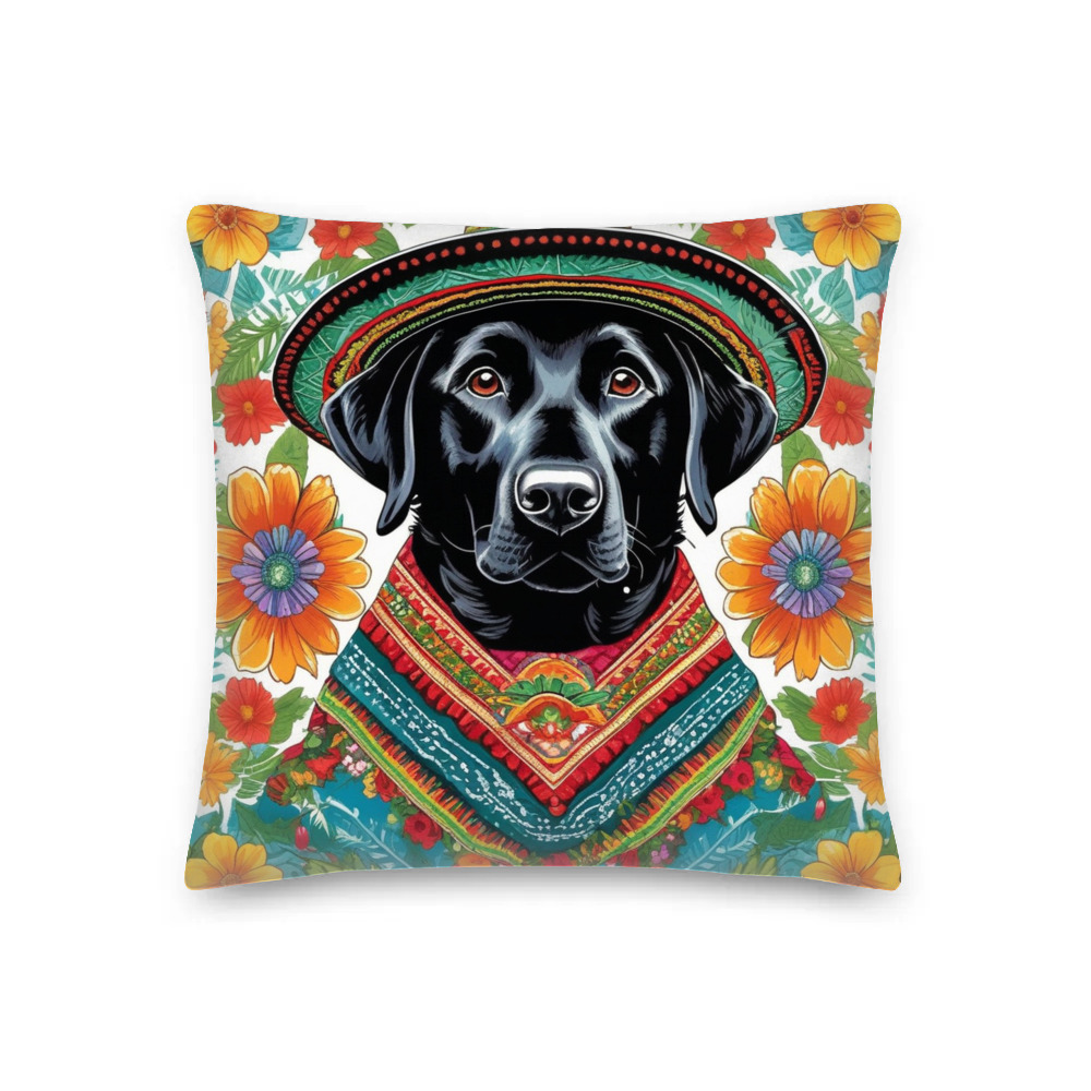 PugMug Custom Black Labrador Retriever Premium Pillow