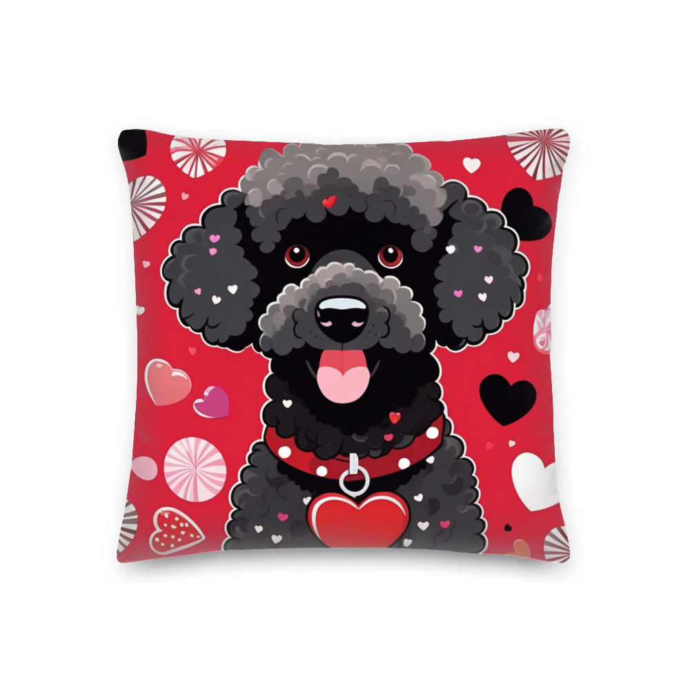 PugMug Custom Black Poodle Premium Pillow