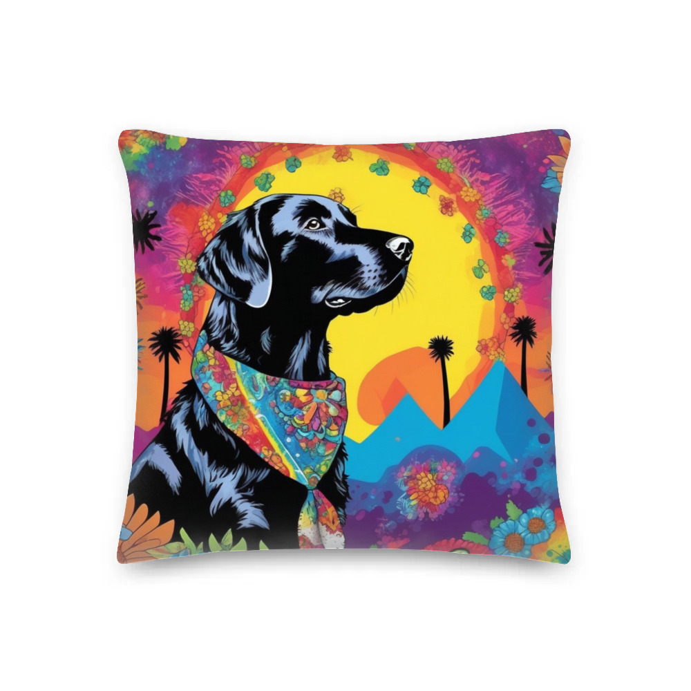 PugMug Custom Black Labrador Retriever Premium Pillow