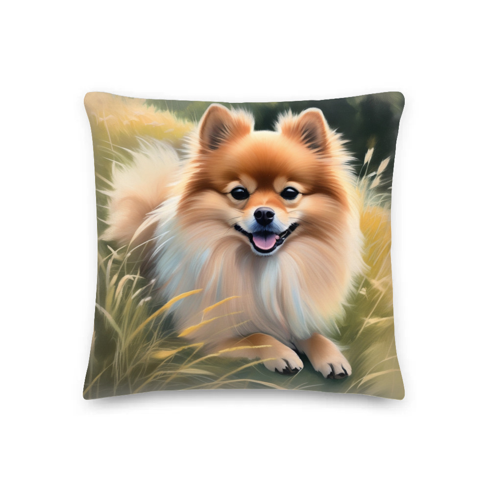 PugMug Custom Tan Pomeranian Premium Pillow