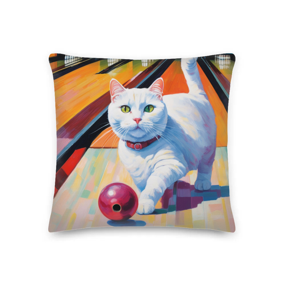 PugMug Custom White Companion Cat Premium Pillow
