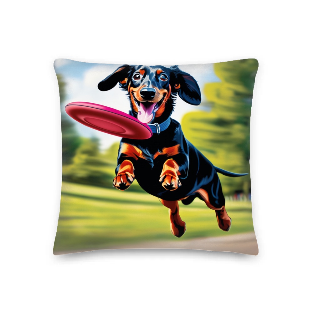 PugMug Custom Black Dachshund Premium Pillow