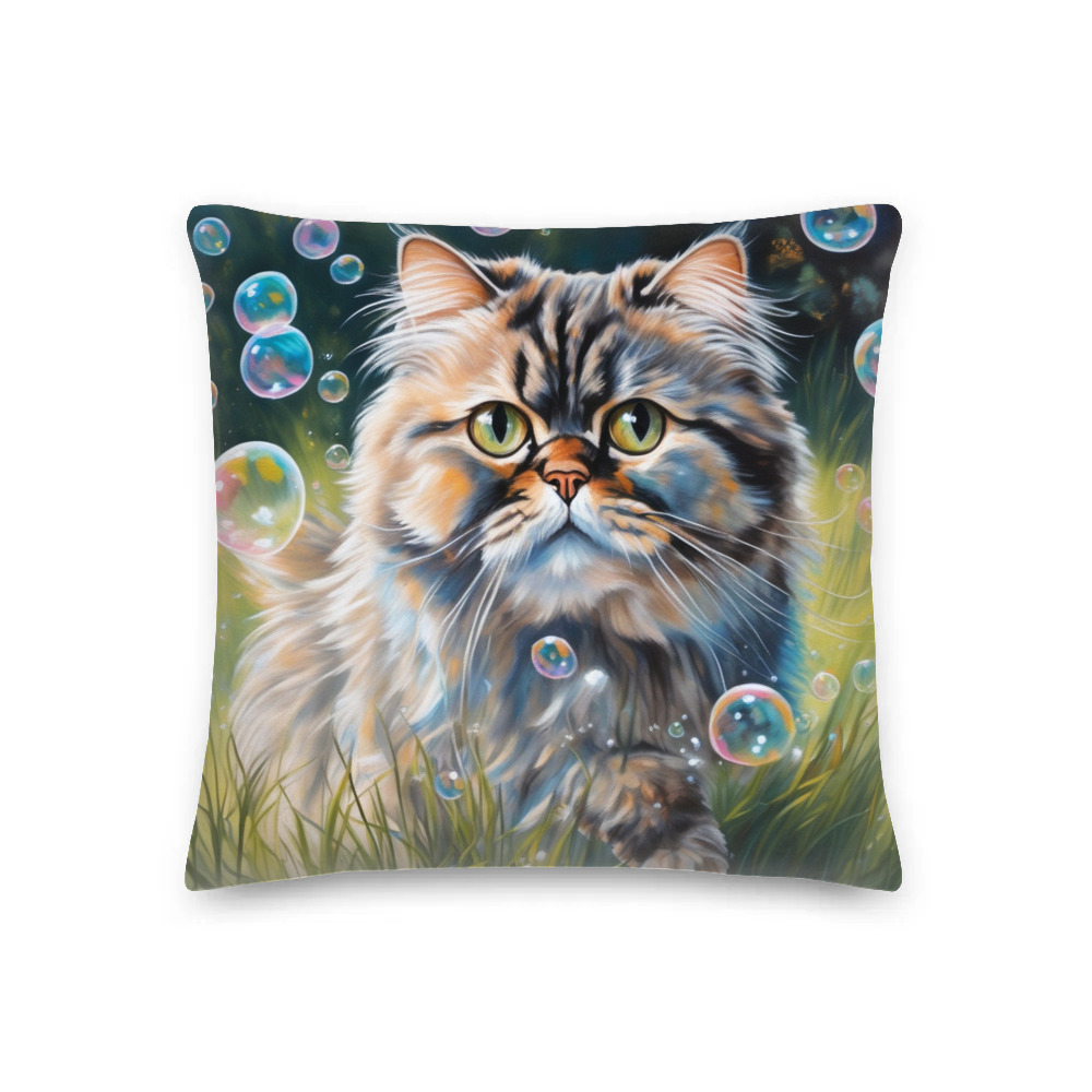 PugMug Custom Tabby Persian Cat Premium Pillow