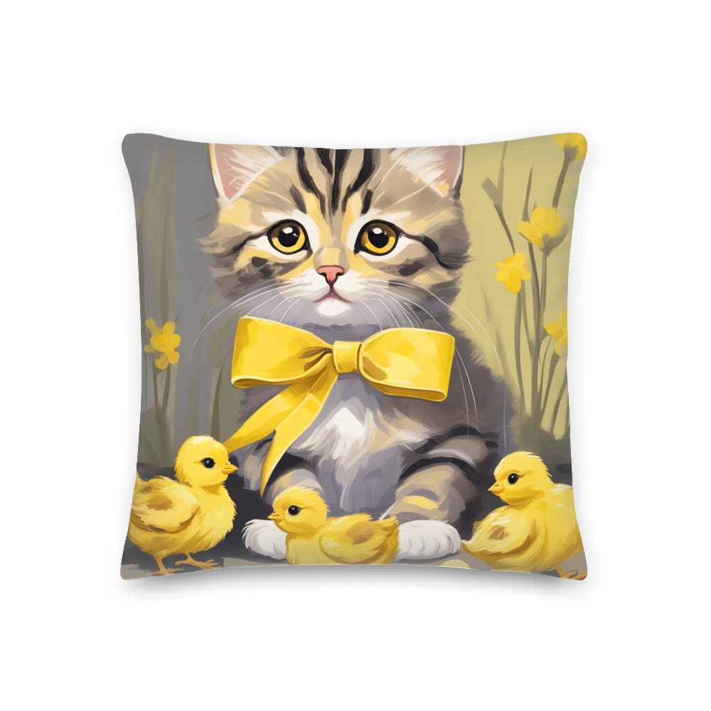 PugMug Custom Tabby Scottish Fold Cat Premium Pillow
