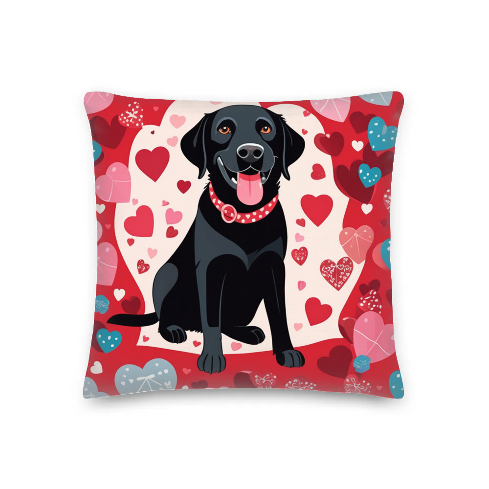 PugMug Custom Black Labrador Retriever Premium Pillow