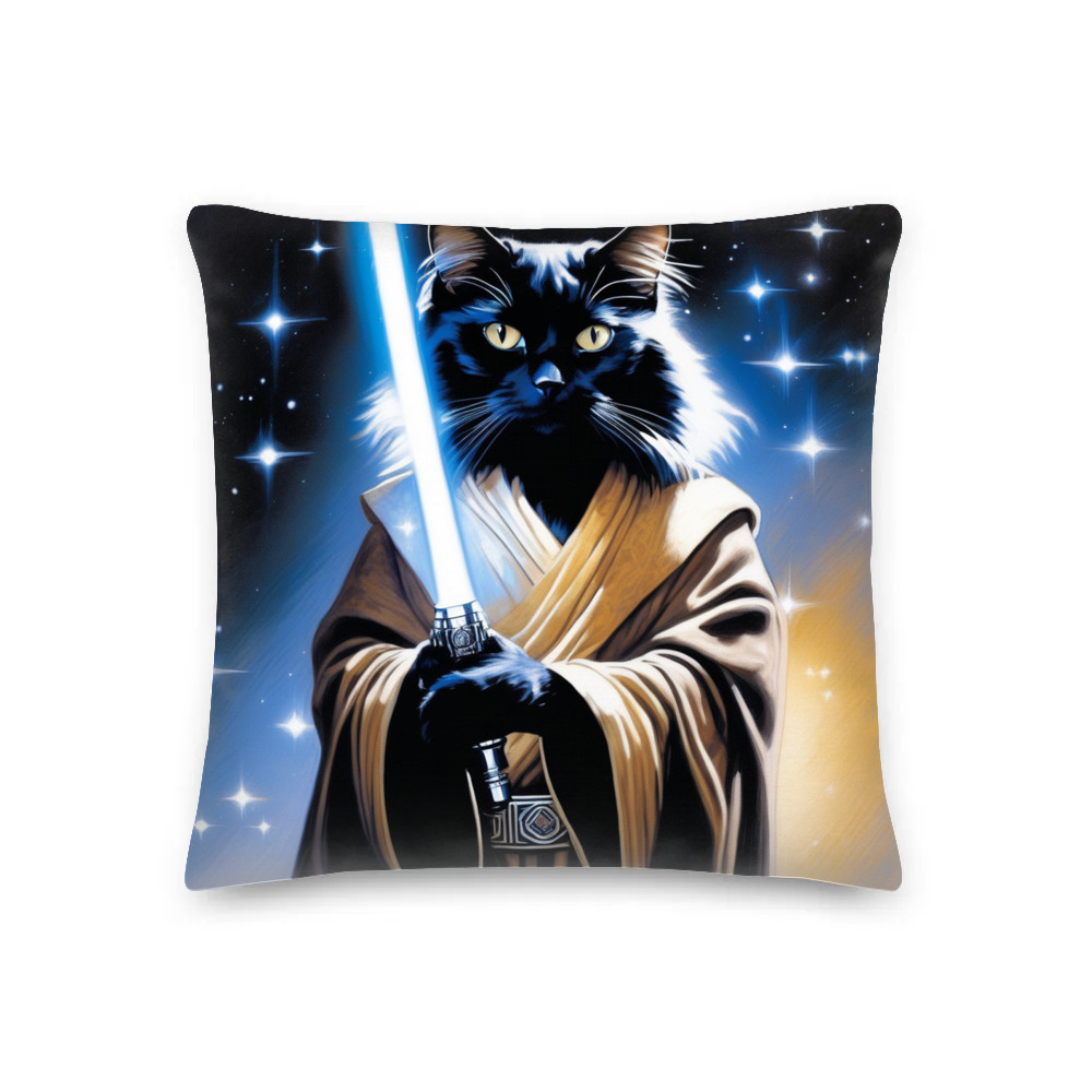 PugMug Custom Black Ragdoll Cat Premium Pillow