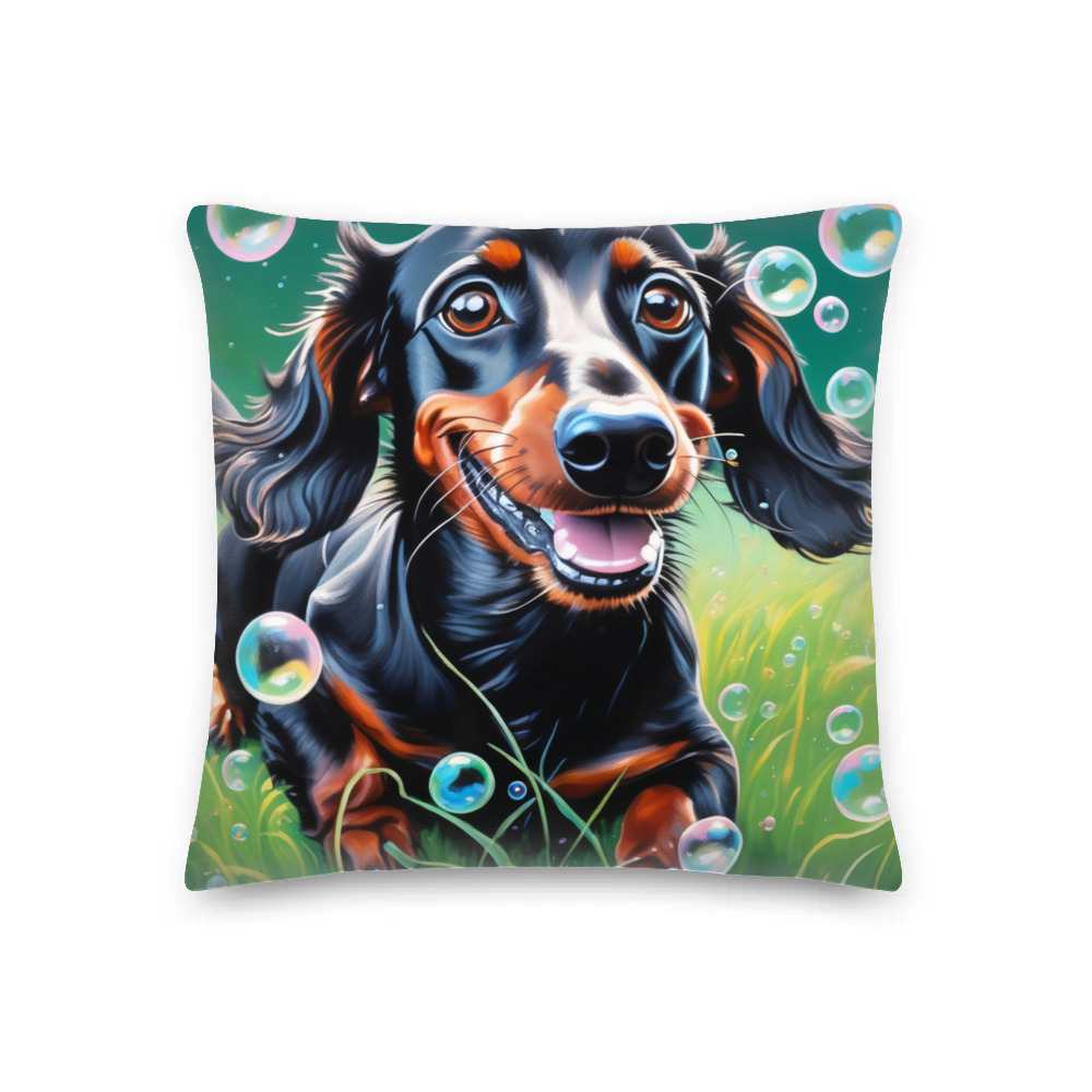 PugMug Custom Black Dachshund Premium Pillow