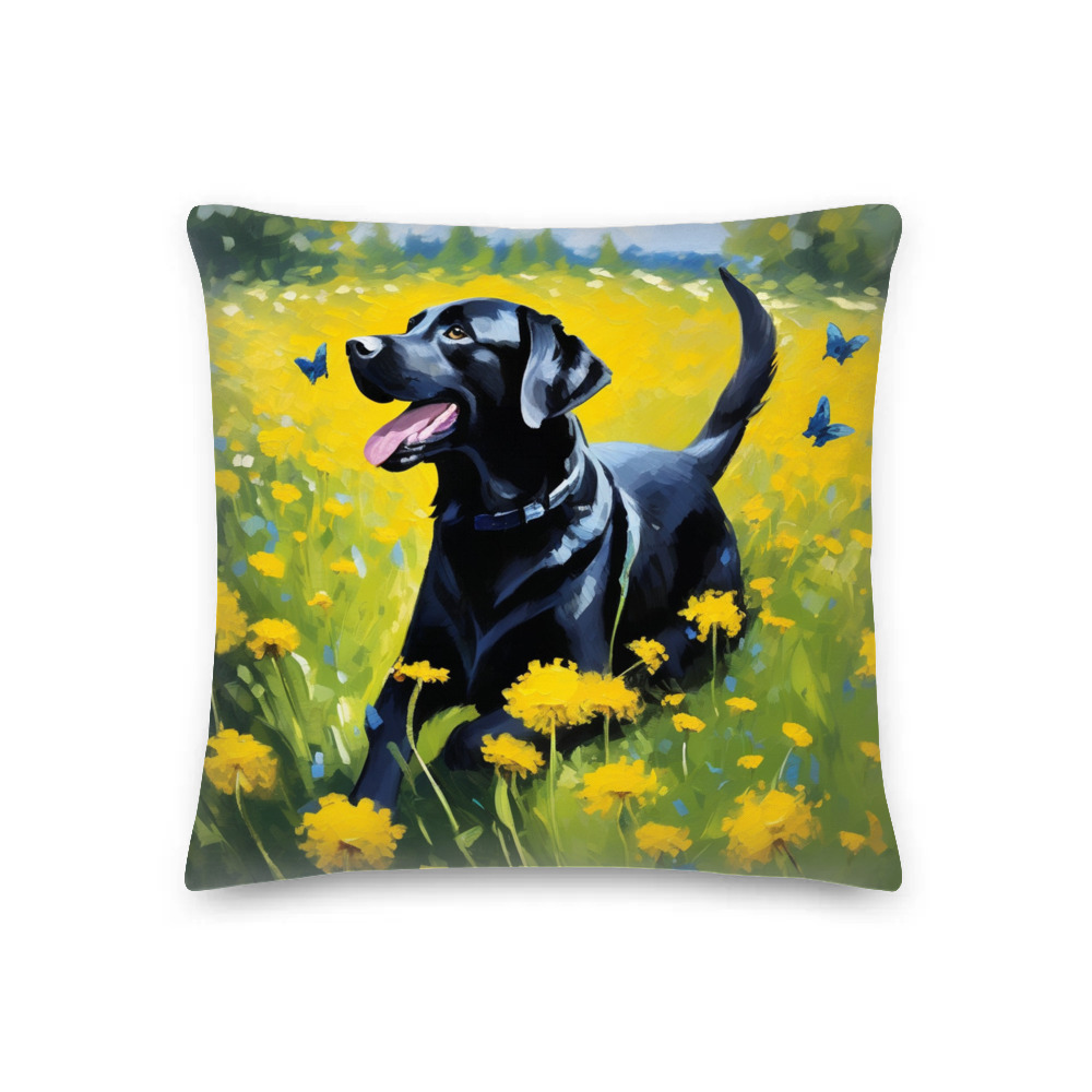 PugMug Custom Black Labrador Retriever Premium Pillow