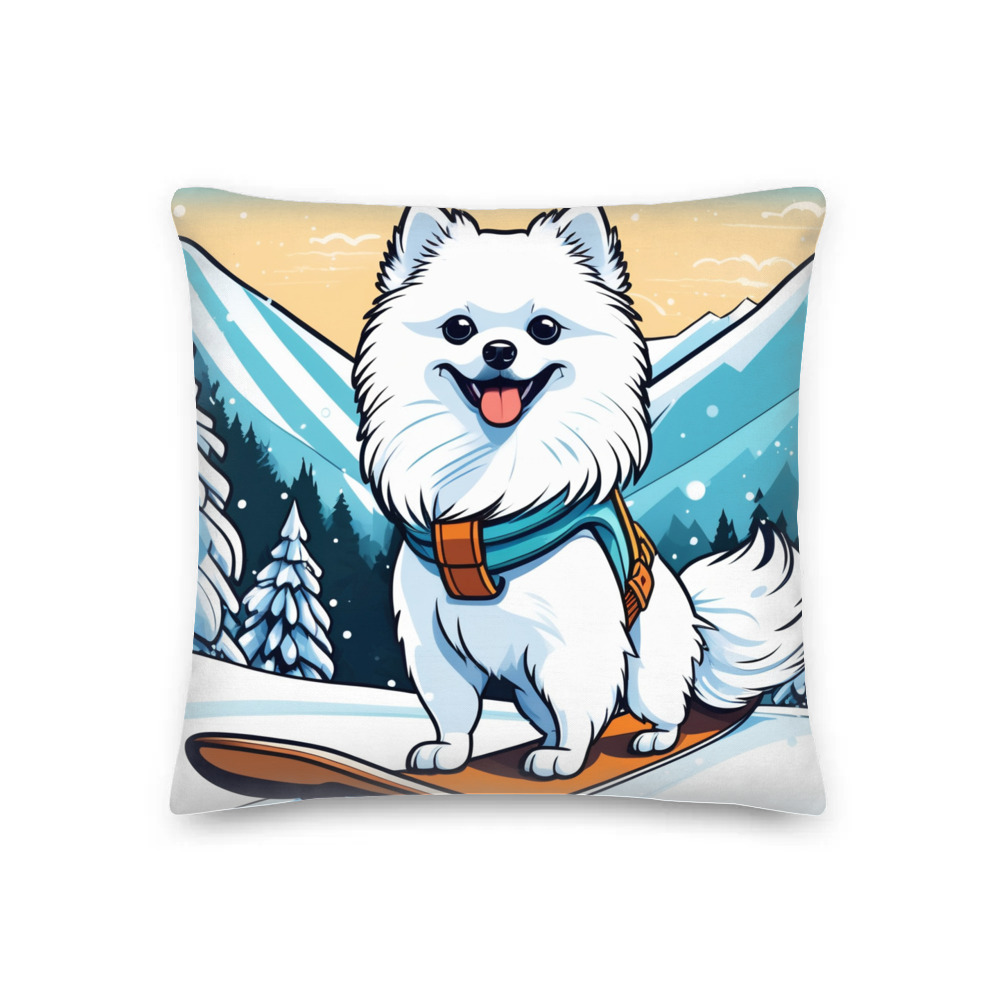 PugMug Custom White Pomeranian Premium Pillow