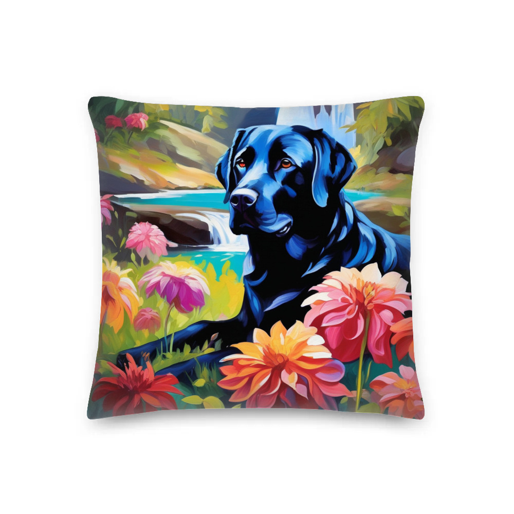 PugMug Custom Black Labrador Retriever Premium Pillow
