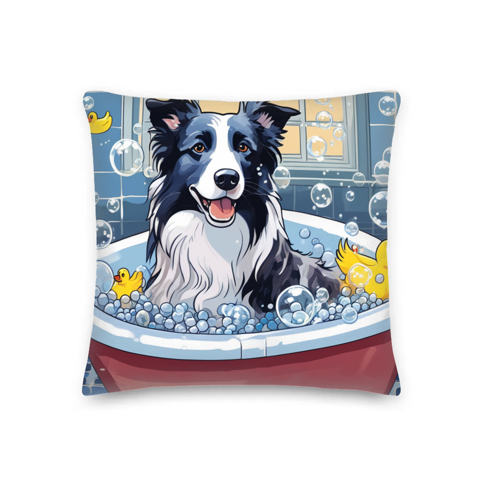 PugMug Custom Blue Merle Border Collie Premium Pillow
