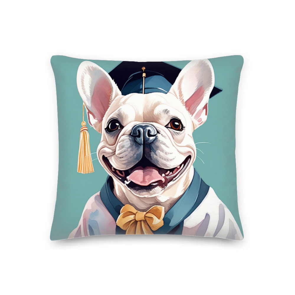 PugMug Custom White French Bulldog Premium Pillow